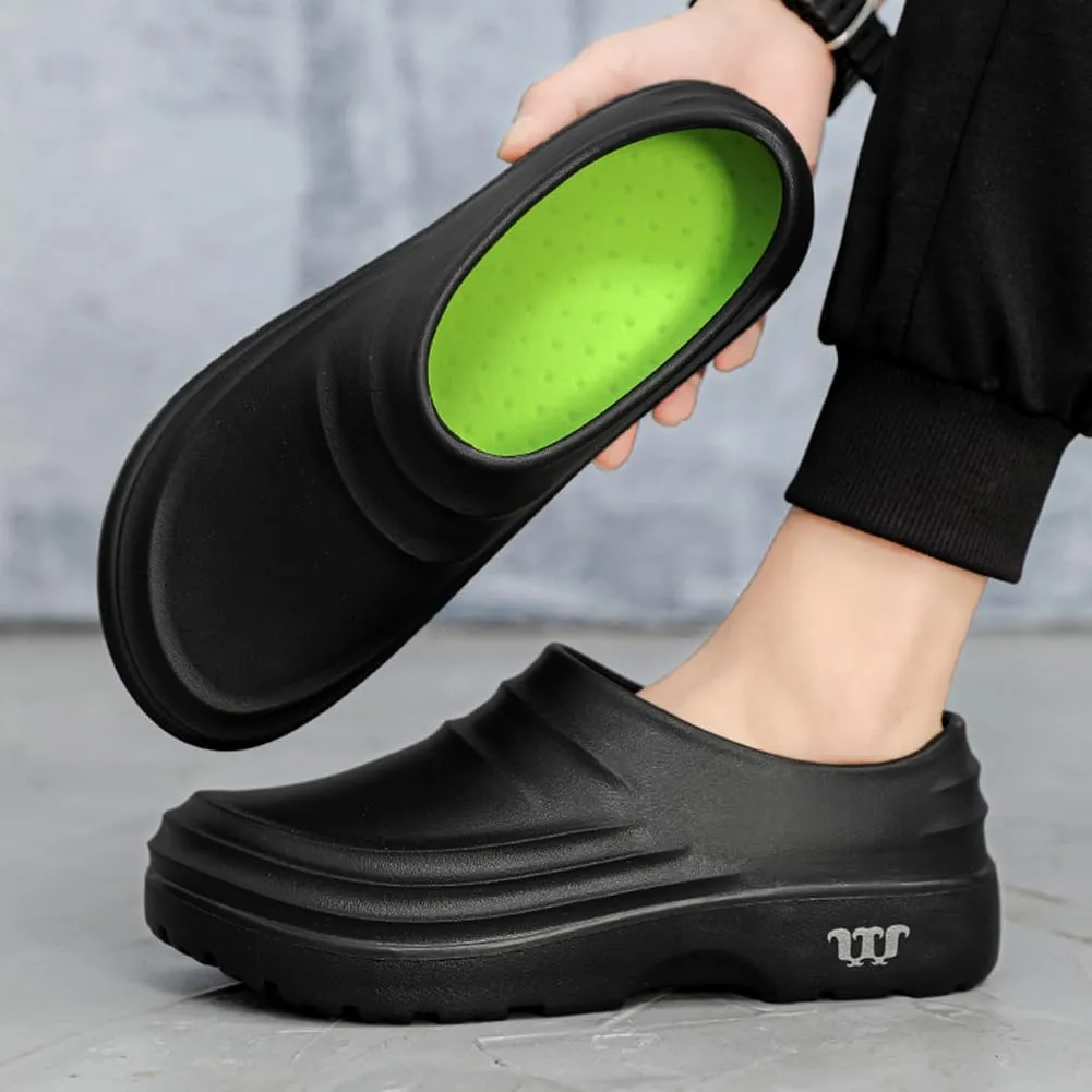 Armadillo Chef Shoes - Women's Kitchen Garden Nurse Shoes, Non-Slip, Comfortable, Waterproof, Oil Resistant, Black, Size 5.5