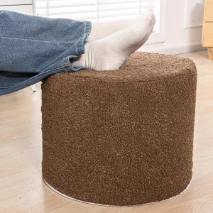Asuprui Supportive Boucle Ottoman Foot Rest Elevate Your Living Room Decor with Lightweight Pouf Ottoman Filler and Comfort Cover Modern Foam Stuffed Poof Perfect to Rest Your Feet (Dark Coffee)