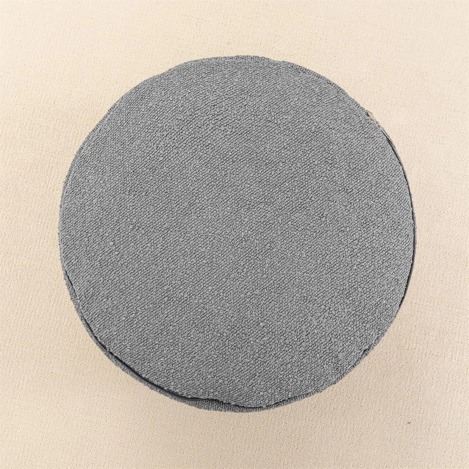Asuprui Supportive Boucle Ottoman Foot Rest Elevate Your Living Room Decor with Lightweight Pouf Ottoman Filler and Comfort Cover Modern Foam Stuffed Poof Perfect to Rest Your Feet (Dark Gray)