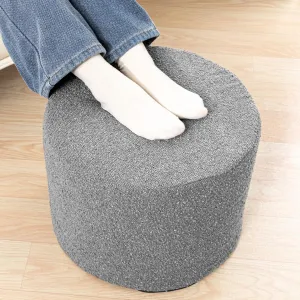 Asuprui Supportive Boucle Ottoman Foot Rest Elevate Your Living Room Decor with Lightweight Pouf Ottoman Filler and Comfort Cover Modern Foam Stuffed Poof Perfect to Rest Your Feet (Dark Gray)