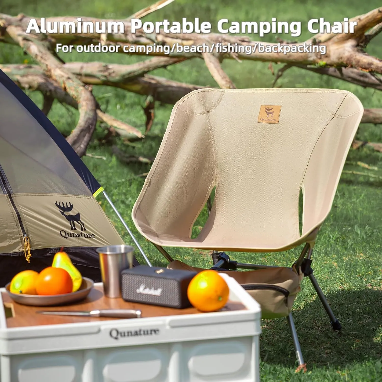 Backpacking Chair Portable Folding Camp Chair Compact Foldable Chairs Ultra Lightweight Outdoor Balcony/Garden/Travel/Party/Fishing Chair with Storage Bag