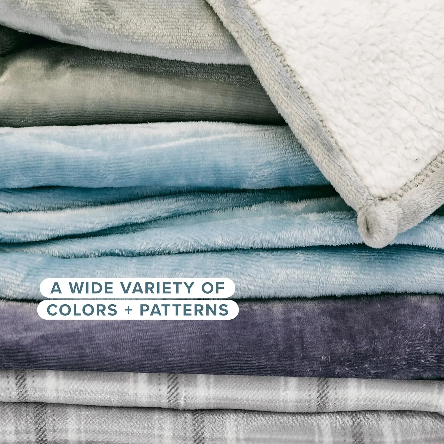 Bare Home Sherpa Fleece Blanket - Extra Long - Throw for Bed, Sofa, Couch, Camping, Travel, and Gifts - Warm & Lightweight - Fluffy & Soft Plush Blanket - Reversible (Twin/Twin XL, Black)