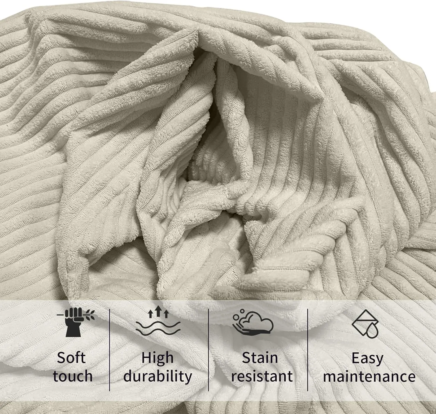 Bean Bag Chairs for Adults, 5FT Bean Bag Chairs with Plush Microfiber Removable Cover, Giant Chairs with Memory Foam Big Sofa for Reading, Gaming Cozy Chair, Beige