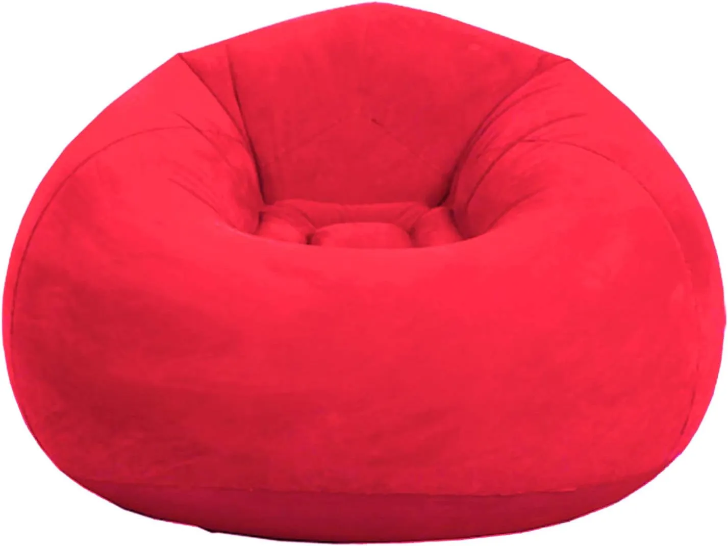 Beanless Bag Inflatable Chair, Air Sofa Lazy Sofa Washable Living Room Lounger Bedroom Bean Bag Chair Ultra Soft (Red)