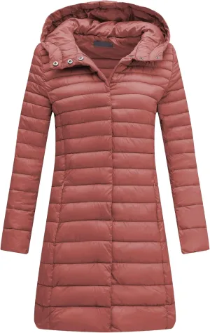 Bellivera Women's Quilted Lightweight Puffer Jacket, Winter Coats for Women Long Padded Bubble Coat