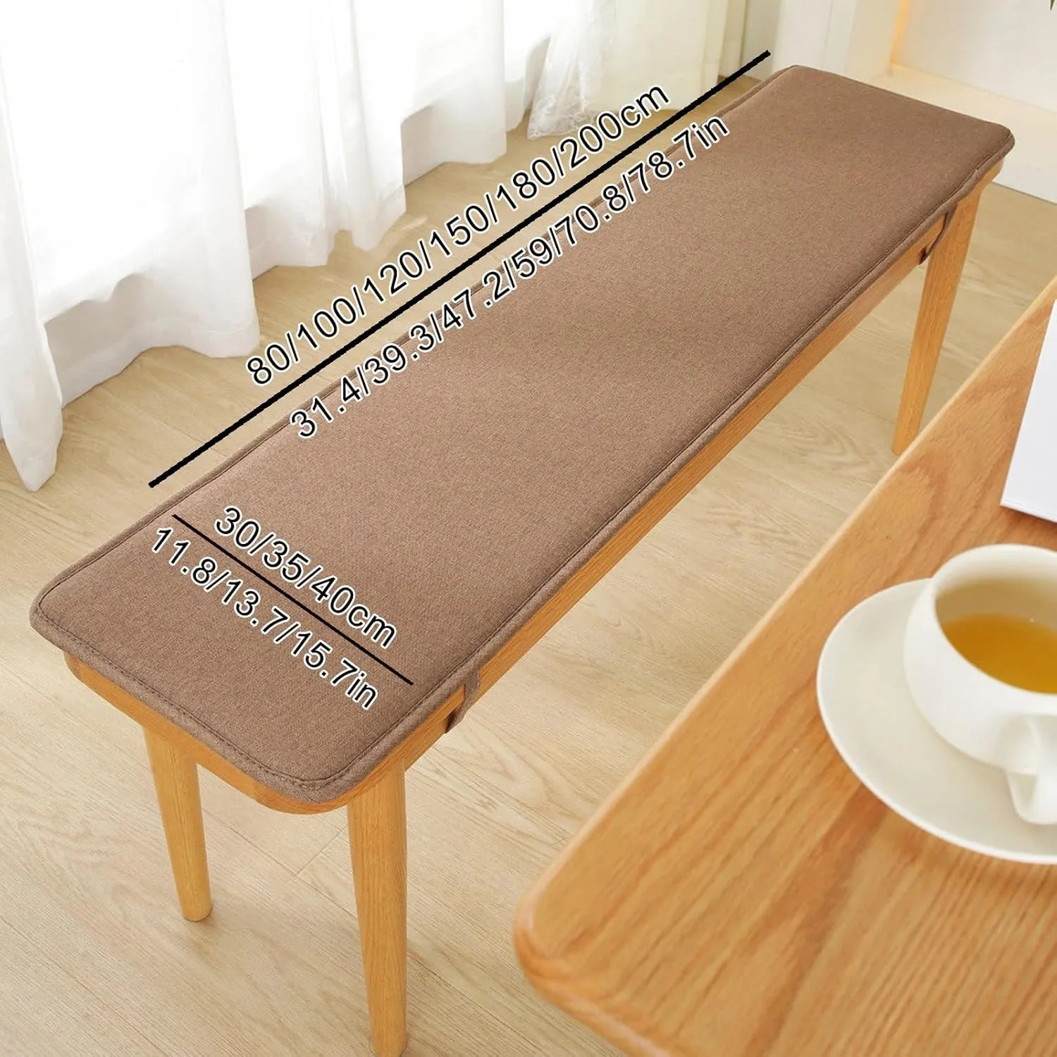 Bench Cushions for Indoor Furniture 40/48/60 x 14/15/17/11 inch Rectangular Non Slip Outdoor Bench Cushion pad for Deck Chair Swings Bench Cushion(Light Gray,13x59inch)