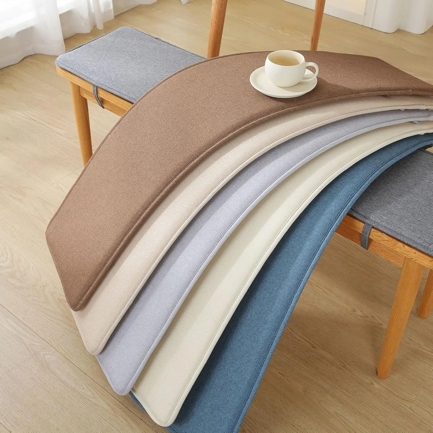 Bench Cushions for Indoor Furniture 40/48/60 x 14/15/17/11 inch Rectangular Non Slip Outdoor Bench Cushion pad for Deck Chair Swings Bench Cushion(Light Gray,13x59inch)