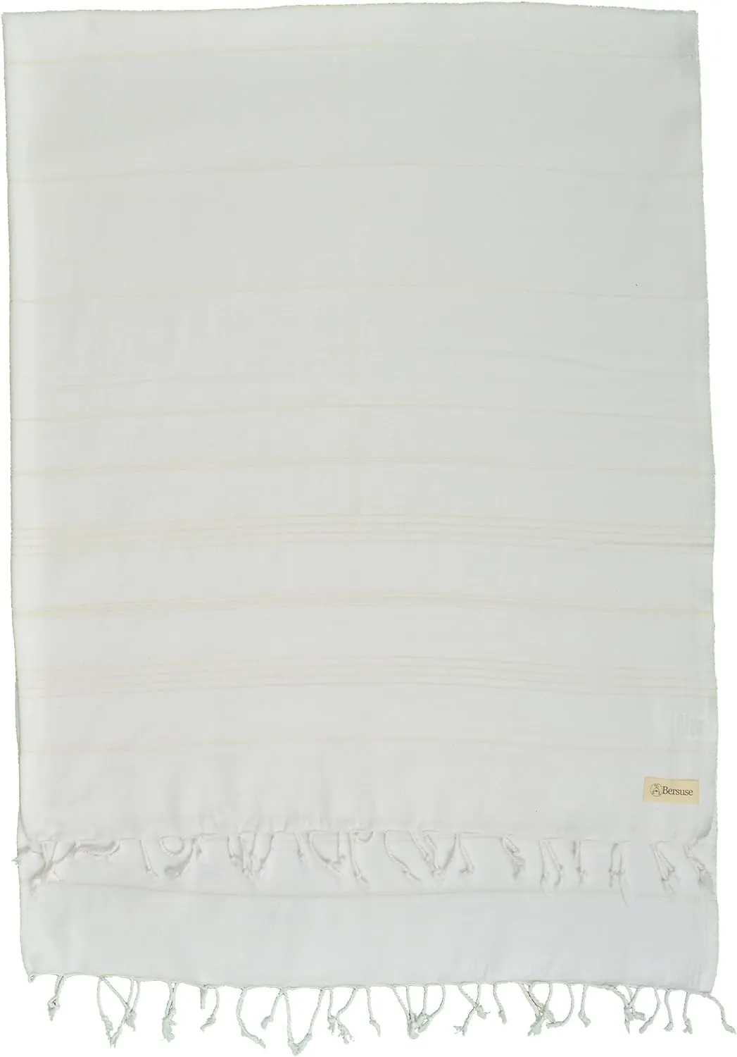 Bersuse Towels Anatolia XL Beach Blanket Throw Blanket Turkish Towel 100% Cotton Extra-Large Quick-Dry Lightweight Premium Peshtemal Towel - 61x82 Inches, White
