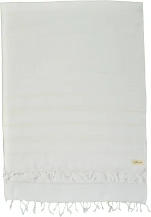 Bersuse Towels Anatolia XL Beach Blanket Throw Blanket Turkish Towel 100% Cotton Extra-Large Quick-Dry Lightweight Premium Peshtemal Towel - 61x82 Inches, White
