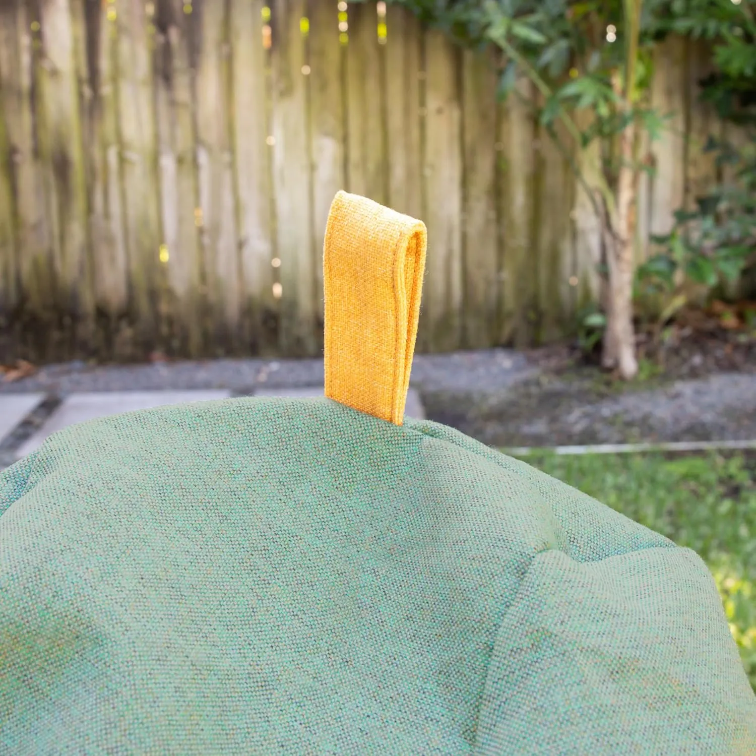 Big Joe Tuft Weatherproof Bean Bag Chair, Sage Intertwist, Weather Resistant UV-Protected Fabric, 3 feet Teardrop