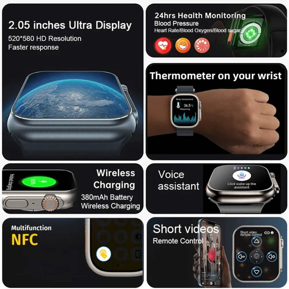 Black Ultra Smart Watch (Rugged Titanium Case & Trail Loop  ) - Imported