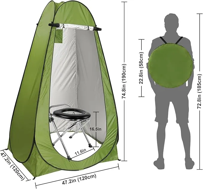BLIKA Portable Toilet Kit for Adults, Instant Pop Up Privacy Tent