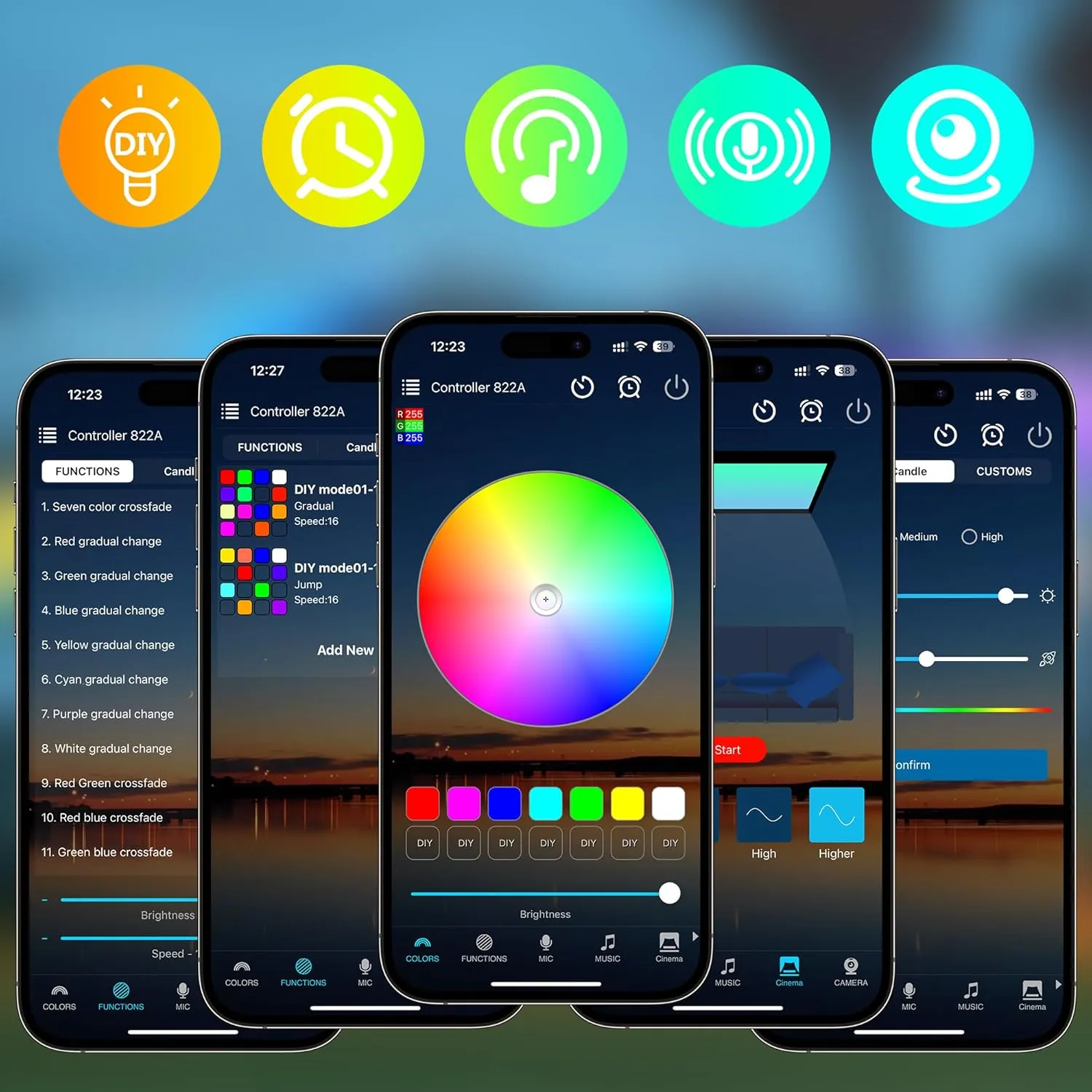 Boat Lights Led Waterproof 66FT, 12V RGB Marine LED Strip Exterior, IP67 Pontoon Boat Lights Interior with App for Pontoon, Bass, Deck, RV, Fishing Kayak