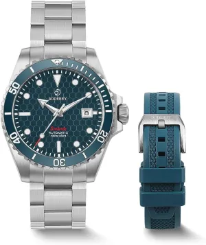 BODERRY Men's Automatic Dive Watch - Japanese Movement, Titanium Case/Bracelet, Sapphire Crystal, 200M Waterproof, Swiss Super-LumiNova, Screw-Down Crown