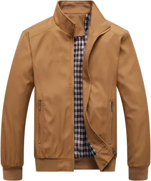 Bomber Jacket Fashion Stylish Full Zip Up Lightweight Windbreaker Spring Fall Casual Jackets Work Dress, S-3XL