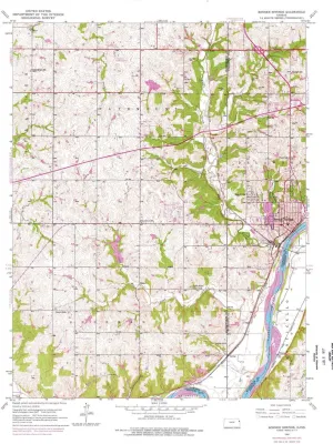 Bonner Springs KS topo map, 1:24000 Scale, 7.5 X 7.5 Minute, Historical, 1950, Updated 1976, 27.02 x 21 in