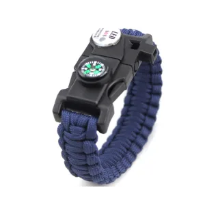 Bracelet Men Outdoor Multifunctional Paracord Survival Bracelet Outdoor Camping Rescue Rope Bracelet Tourism Equipment EDC Tool - Tibetan blue