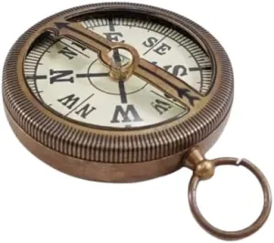 Brass Engravable Magnetic Nautical Open Face Compass Antique Designer Hiking Camping Compass