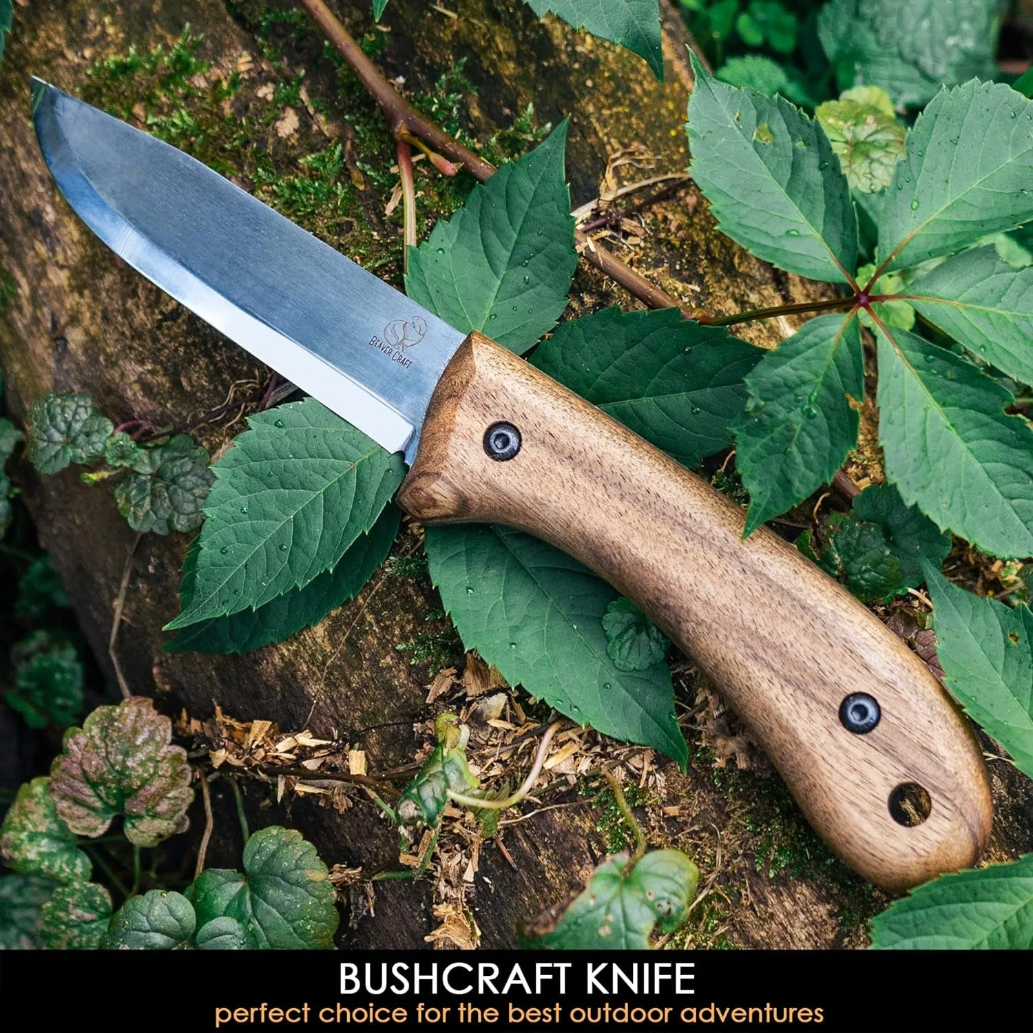 BSH2 Bushcraft Knife Steel Blade – Fixed Blade Knife – Camping Knife Survival Knife Full Tang – Hiking Knife for Every Task – Camp Knife with Sheath