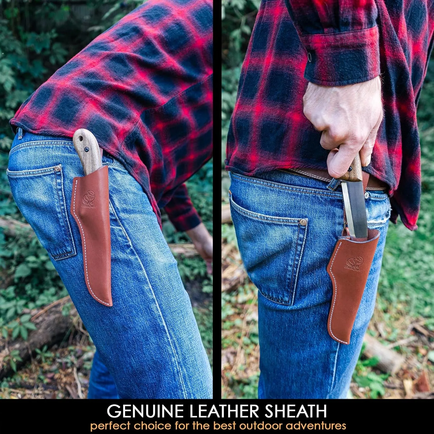 BSH2 Bushcraft Knife Steel Blade – Fixed Blade Knife – Camping Knife Survival Knife Full Tang – Hiking Knife for Every Task – Camp Knife with Sheath