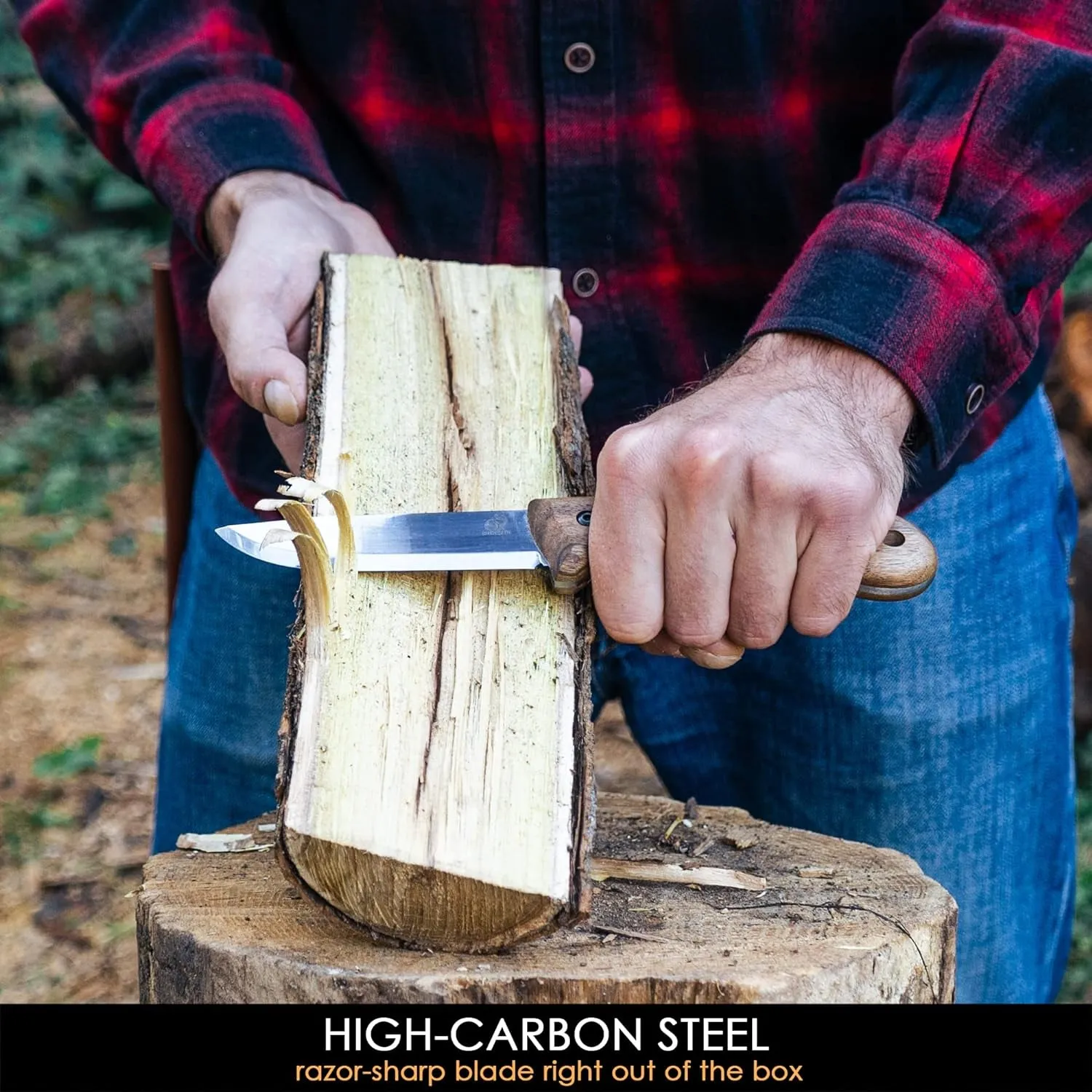 BSH2 Bushcraft Knife Steel Blade – Fixed Blade Knife – Camping Knife Survival Knife Full Tang – Hiking Knife for Every Task – Camp Knife with Sheath