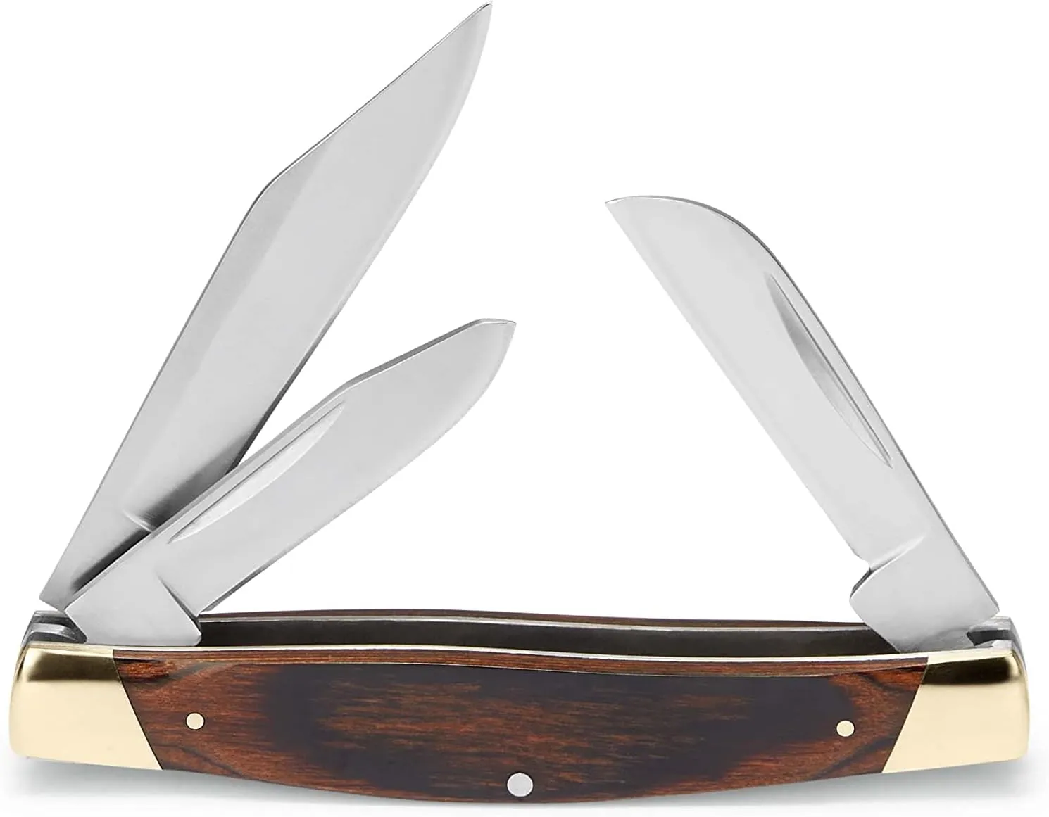 Buck Knives 371 Stockman 3-Blade Pocket Knife with Woodgrain Handle