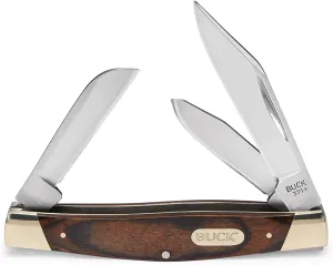 Buck Knives 371 Stockman 3-Blade Pocket Knife with Woodgrain Handle