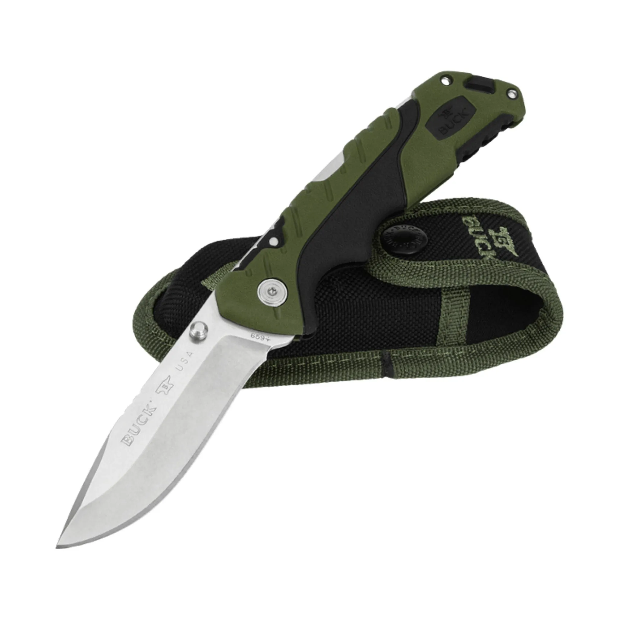 Buck Large Folding Pursuit Knife - Green/Black