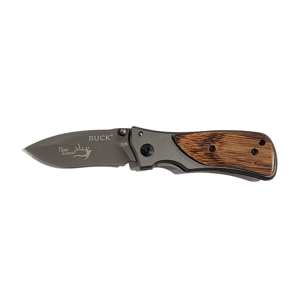 BUCK X35 WOOD DETAIL FOLDING KNIFE