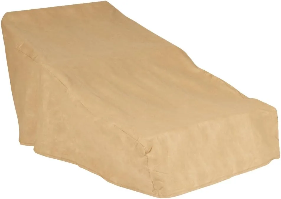 Budge P2A01SF1 All Seasons Double Patio Chaise Cover Lightweight, UV-Resistant, Tan
