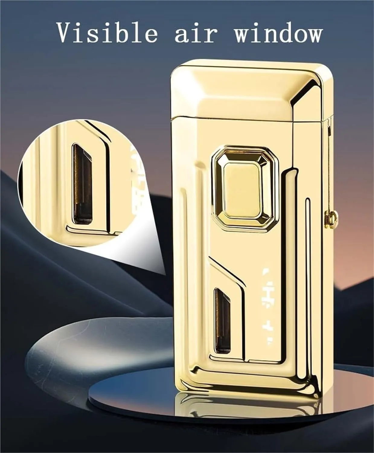 Butane Open lid Butane Windproof Jet Torch Lighter, Dual Flame Adjustable Flame refillable Butane Lighter, Suitable for Outdoor Men's Gifts (Fuel not Included)(Green)
