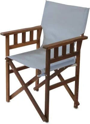 BYER OF MAINE Pangean Campaign Chair – Lightweight, Portable Hardwood Folding Chair with Heavy-Duty Canvas Sling – Ideal Patio, Deck & Camping Seat (20″D × 23″W × 36″H) in Granite