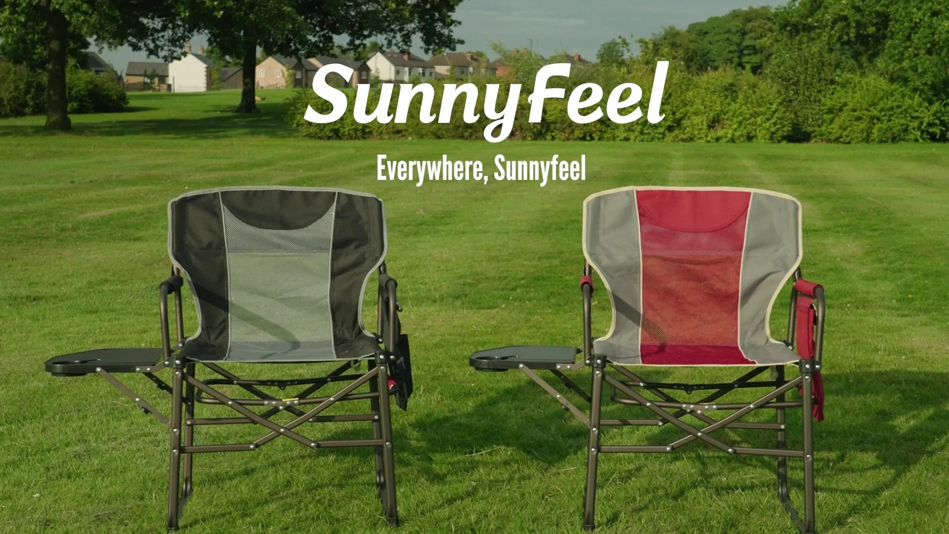 Camping Directors Chair,Heavy Duty,Oversized Portable Folding Chair w/ Side Table