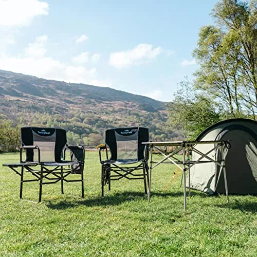 Camping Directors Chair,Heavy Duty,Oversized Portable Folding Chair w/ Side Table