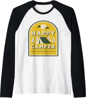 Camping life gift idea for outdoor nature lovers Raglan Baseball Tee