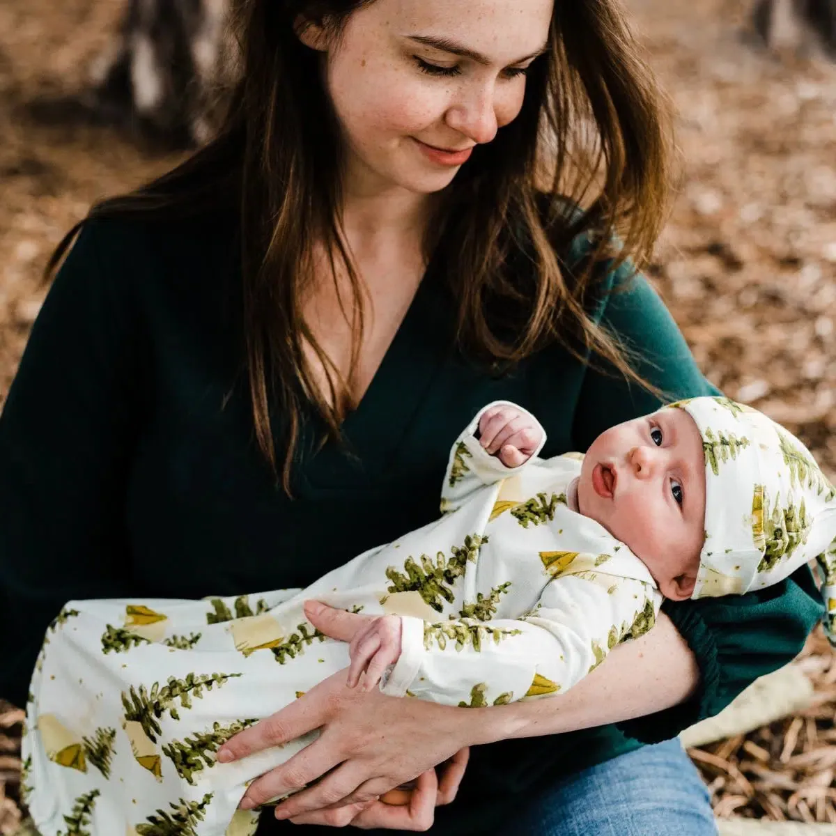 Camping Newborn Gown & Hat Set