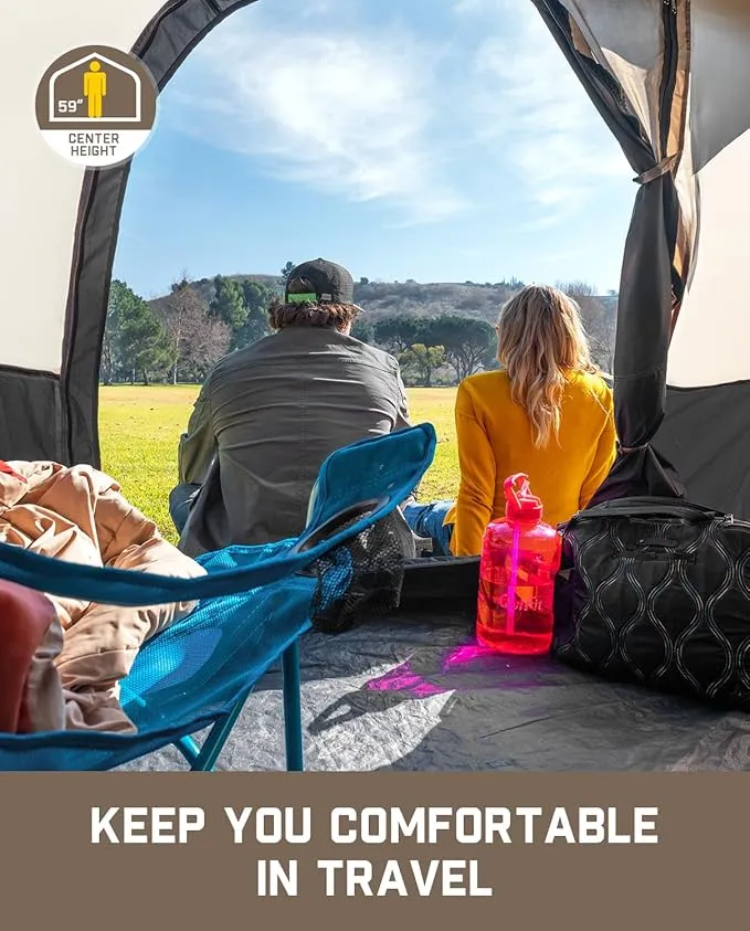 Camping Tent 4/6/8/10 Person Instant Cabin Tent Setup in 60s with Rainfly & Windproof Portable Tent with Carry Bag for Family Camping & Hiking, Upgraded Ventilation