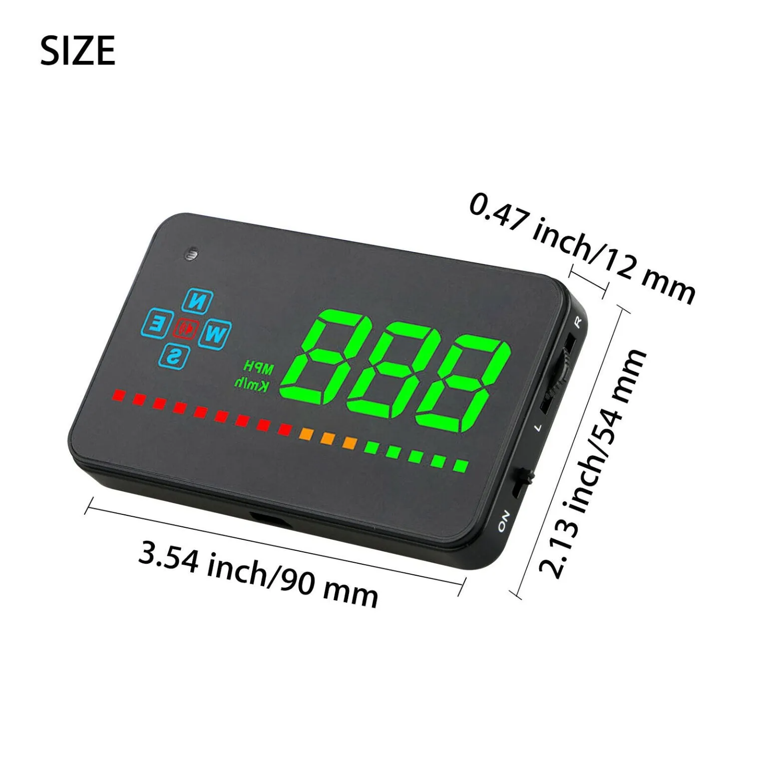 Car Digital GPS Speedometer Head Up Display Overspeed MPH/KM Tired Warning Alarm