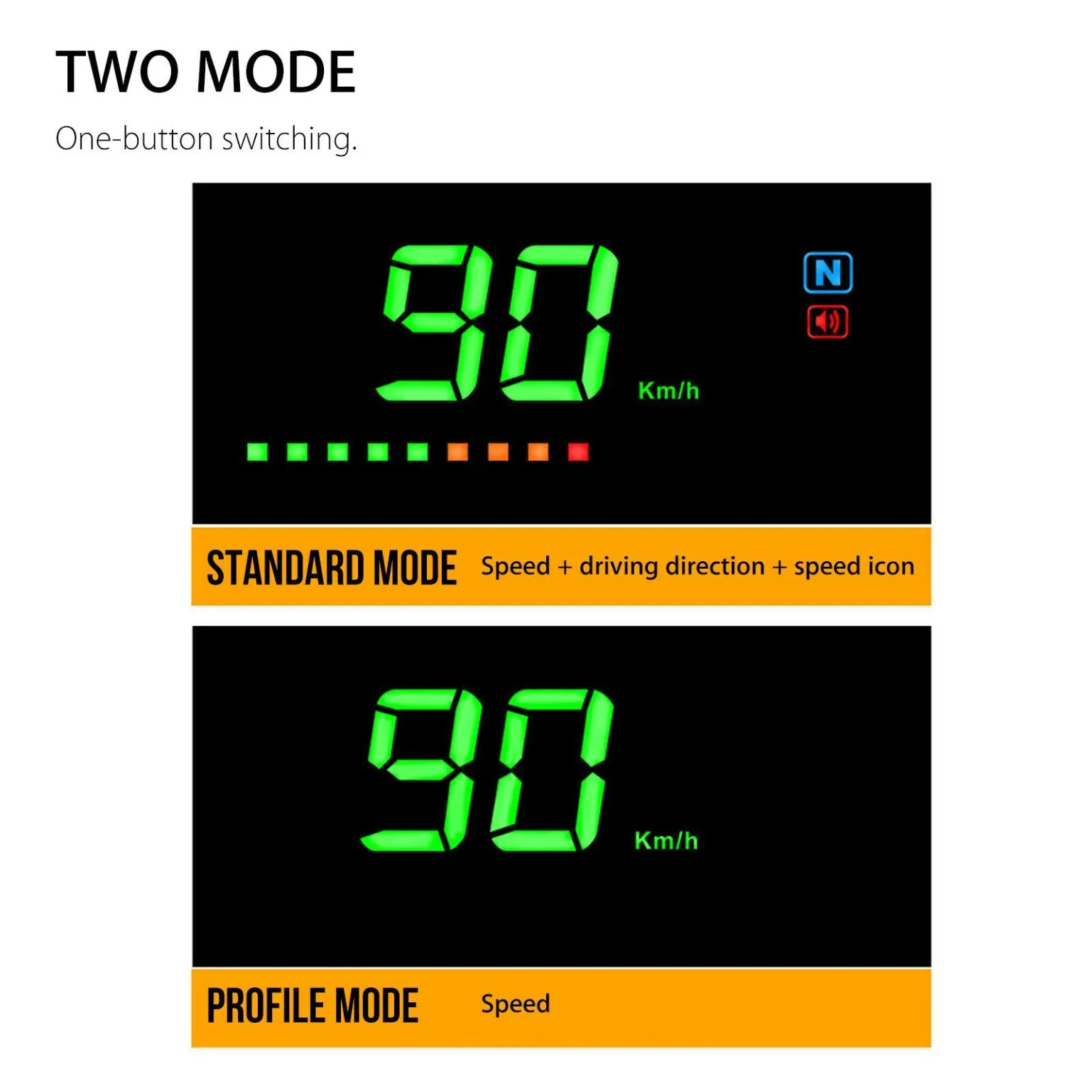 Car Digital GPS Speedometer Head Up Display Overspeed MPH/KM Tired Warning Alarm