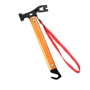 Carbon Steel Aluminum Camping Hammer,12" Small Lightweight 3n1 Tent Hammer