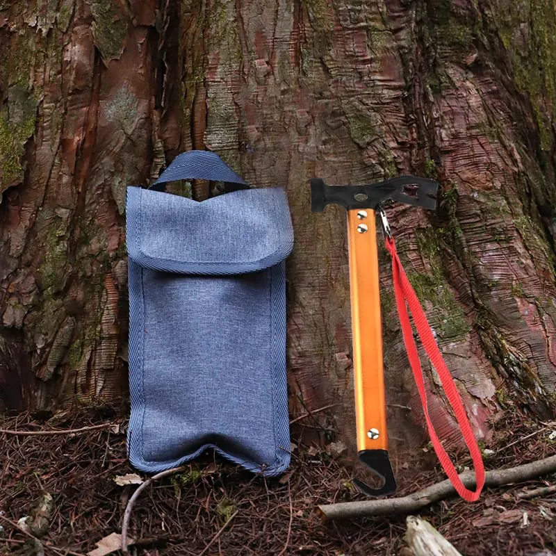 Carbon Steel Aluminum Camping Hammer,12" Small Lightweight 3n1 Tent Hammer
