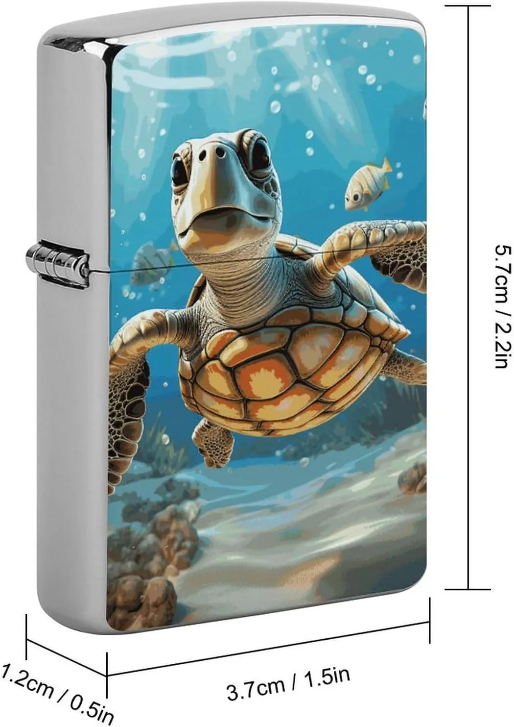 Cartoon Sea Turtle Lighter Case Waterproof Lighter Sleeve Lighters Protective Cover with Graffiti Design