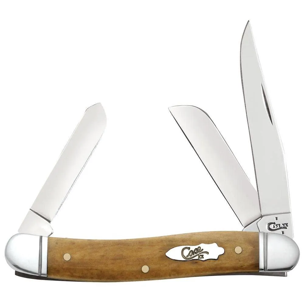 Case Knives Smooth Antique Bone Medium Stockman Folding Pocket Knife with Tru-Sharp Steel