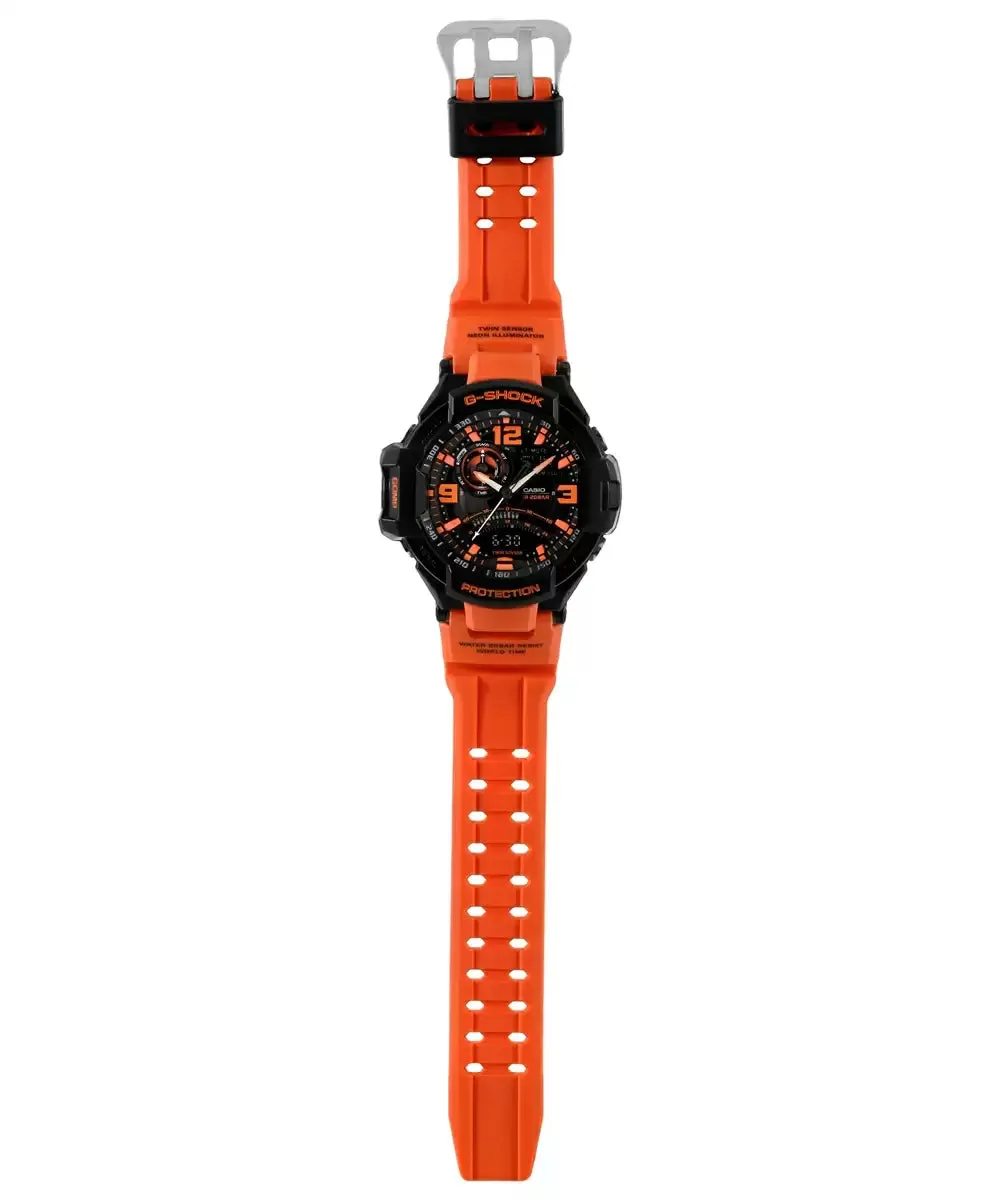 Casio G-Shock Black & Orange Dial Men 52.1mm
