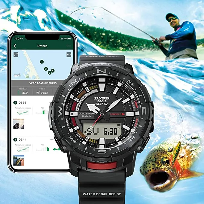 Casio Men's Pro Trek Quartz Sport Watch with Resin Strap, Blue, 22.5 (Model: PRT-B70-2CR)