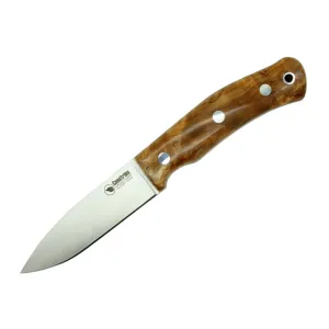 Casstrom No.10 Forest Knife - Stabilised Natural Curly Birch - Flat Grind