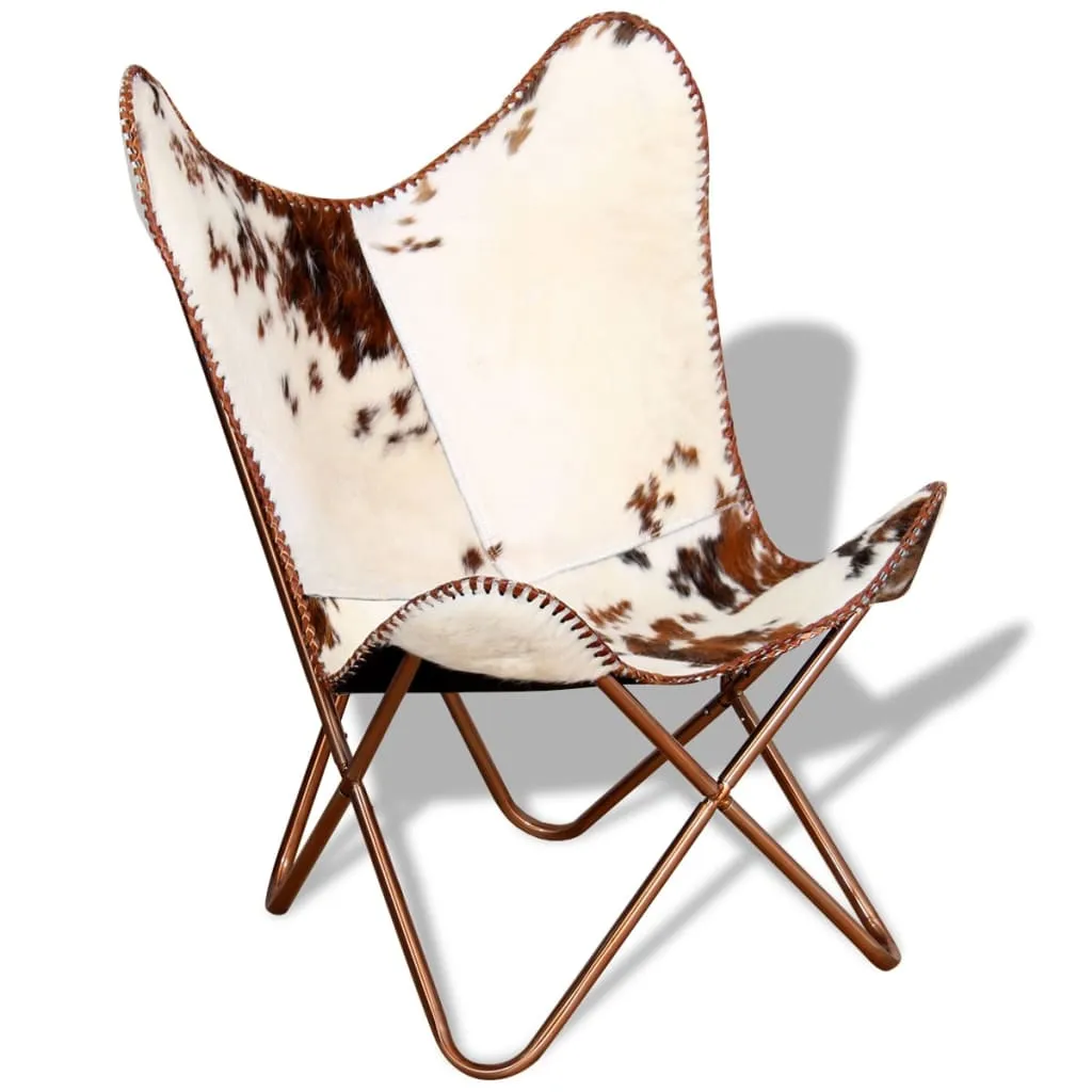 Chair Living Room Chair with Powder Coated Iron Frame Real Leather