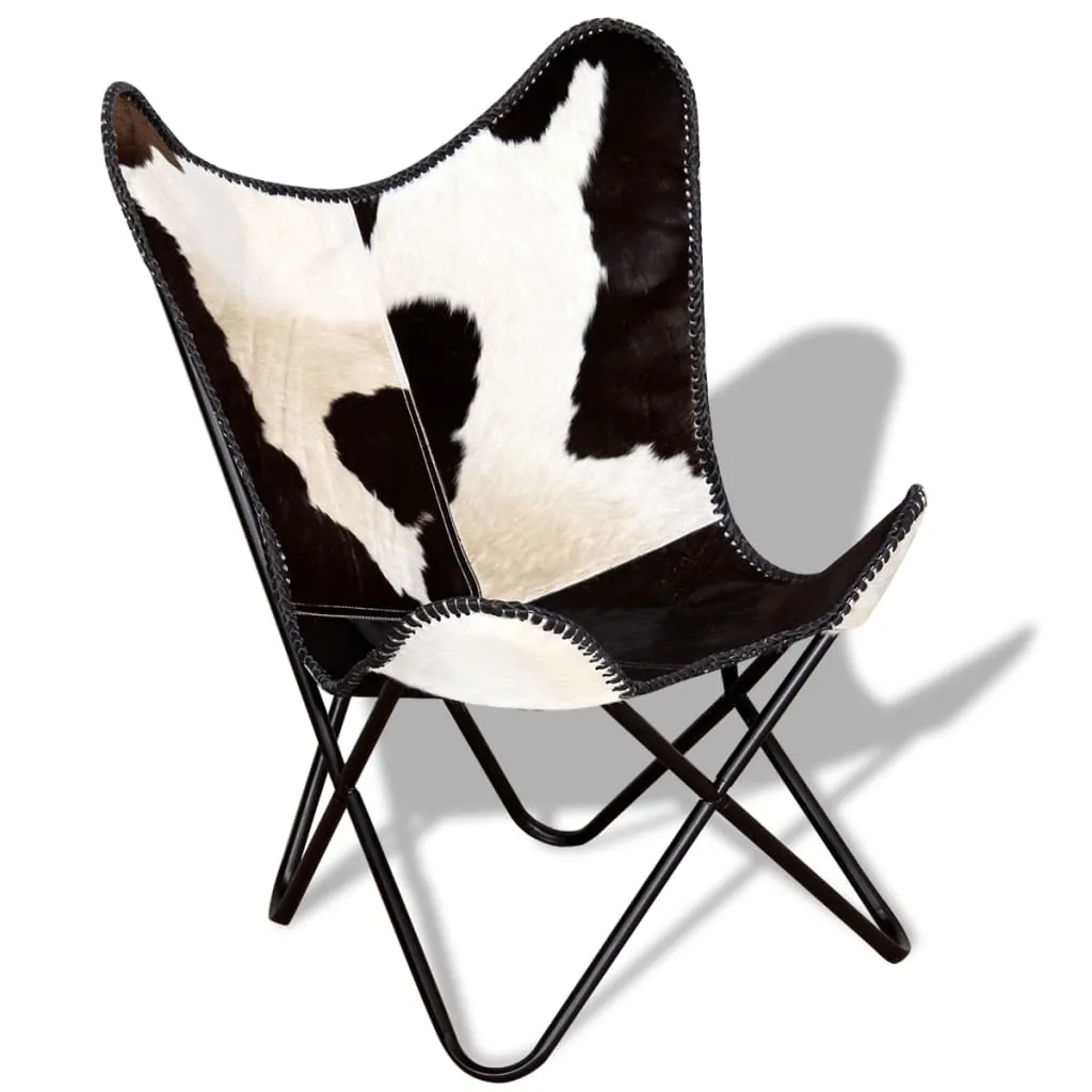 Chair Living Room Chair with Powder Coated Iron Frame Real Leather