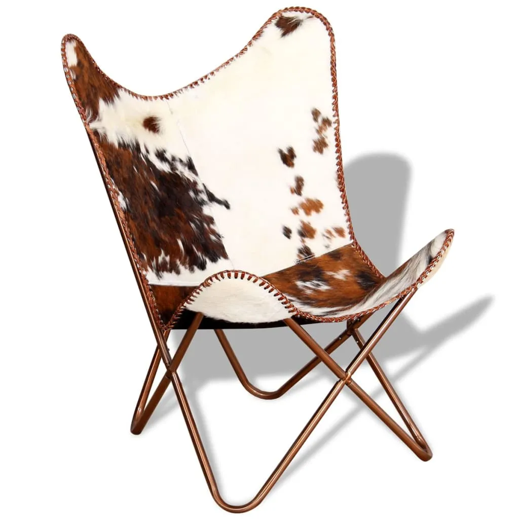 Chair Living Room Chair with Powder Coated Iron Frame Real Leather