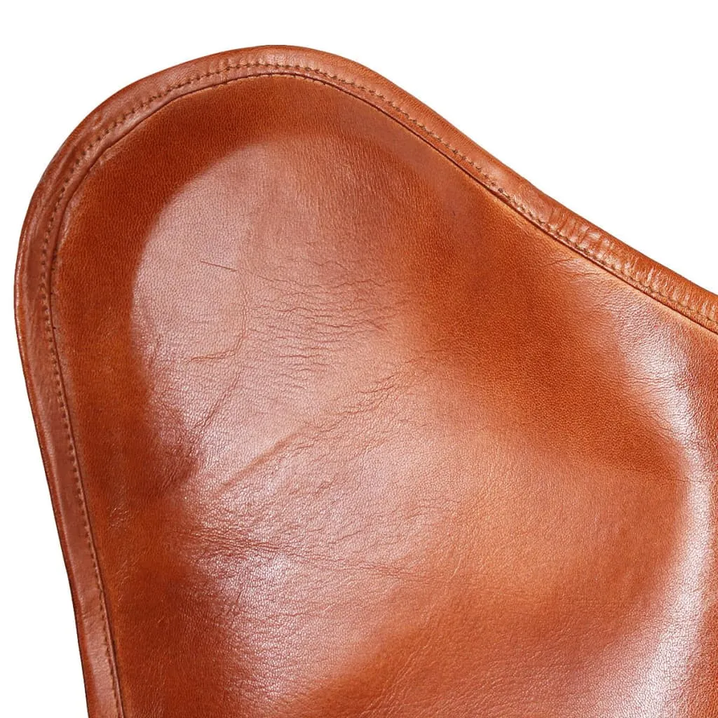 Chair Living Room Chair with Powder Coated Iron Frame Real Leather